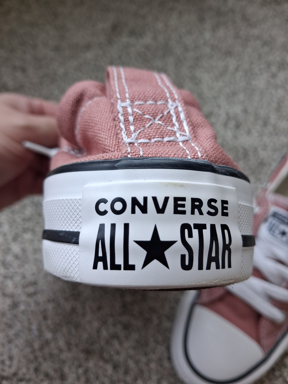 Converse Low Top Sneakers in Dusty Rose and White - Picture 3 of 4